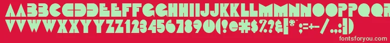 FatsoCondensedNormal Font – Green Fonts on Red Background