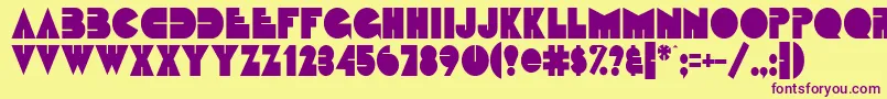 FatsoCondensedNormal Font – Purple Fonts on Yellow Background