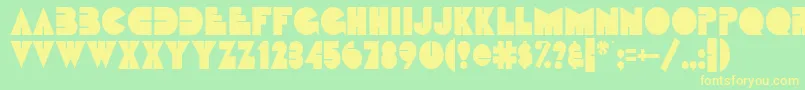 FatsoCondensedNormal Font – Yellow Fonts on Green Background