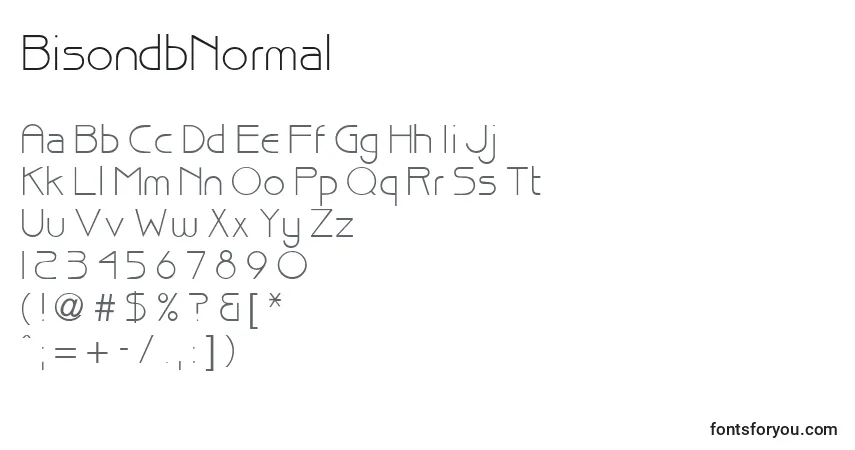 A fonte BisondbNormal – alfabeto, números, caracteres especiais