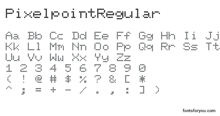 Fuente PixelpointRegular - alfabeto, números, caracteres especiales