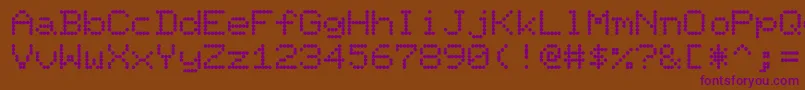 PixelpointRegular-Schriftart – Violette Schriften auf braunem Hintergrund