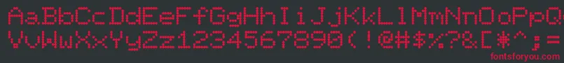 Fonte PixelpointRegular – fontes vermelhas em um fundo preto