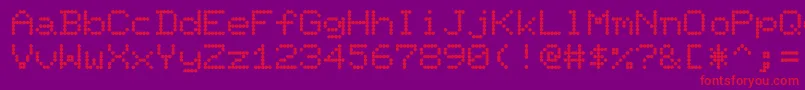 PixelpointRegular Font – Red Fonts on Purple Background
