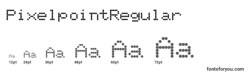 Rozmiary czcionki PixelpointRegular