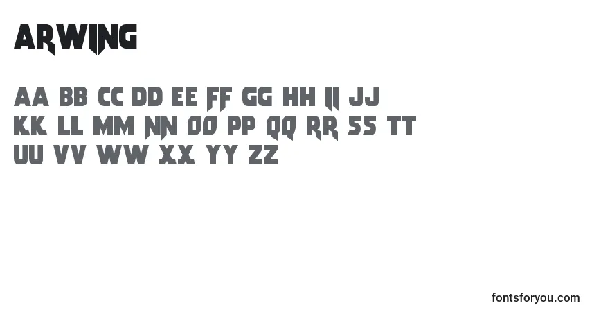 Arwing Font – alphabet, numbers, special characters