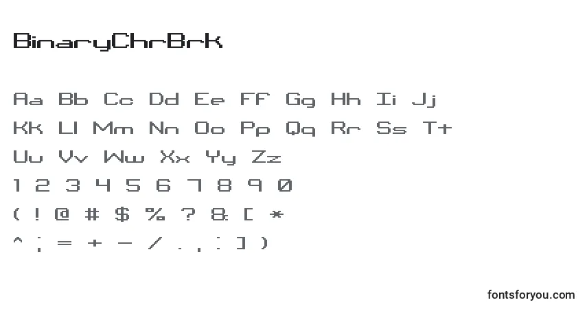 A fonte BinaryChrBrk – alfabeto, números, caracteres especiais