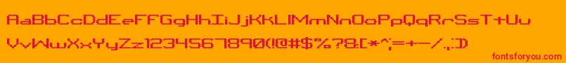 BinaryChrBrk Font – Red Fonts on Orange Background