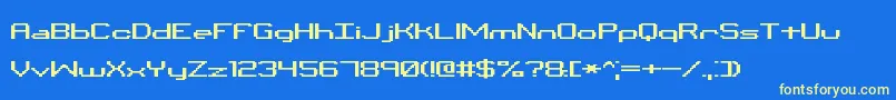 BinaryChrBrk Font – Yellow Fonts on Blue Background