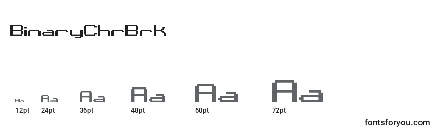 BinaryChrBrk Font Sizes