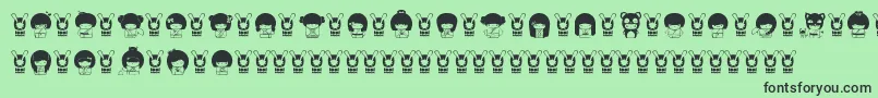 KokeshiKawaii Font – Black Fonts on Green Background