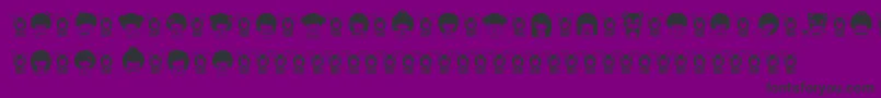 KokeshiKawaii Font – Black Fonts on Purple Background