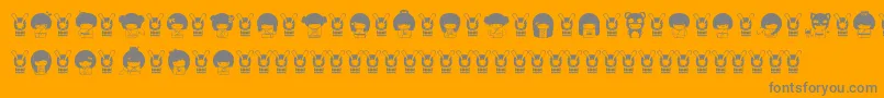 KokeshiKawaii Font – Gray Fonts on Orange Background