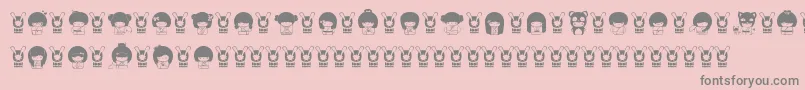 Fonte KokeshiKawaii – fontes cinzas em um fundo rosa
