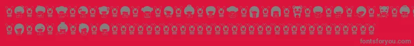 KokeshiKawaii Font – Gray Fonts on Red Background