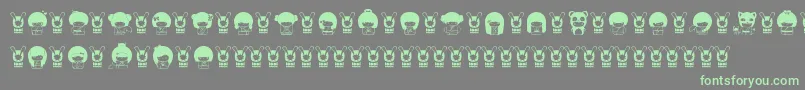 フォントKokeshiKawaii – 灰色の背景に緑のフォント