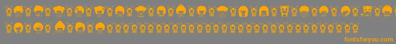 KokeshiKawaii Font – Orange Fonts on Gray Background
