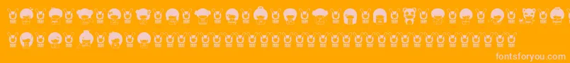 フォントKokeshiKawaii – オレンジの背景にピンクのフォント