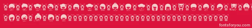 KokeshiKawaii Font – Pink Fonts on Red Background