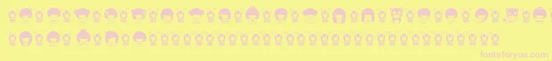 Weitere Informationen zur KokeshiKawaii-Schriftart KokeshiKawaii-Schriftart – Rosa Schriften auf gelbem Hintergrund