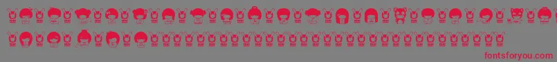 KokeshiKawaii Font – Red Fonts on Gray Background