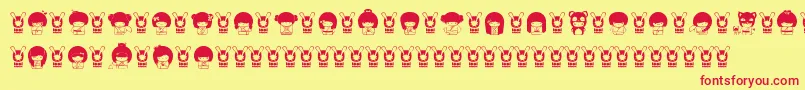 KokeshiKawaii Font – Red Fonts on Yellow Background