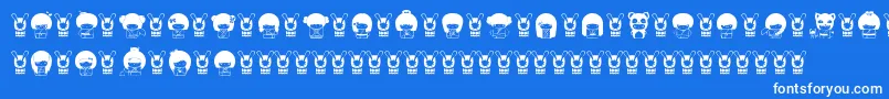 Saiba mais sobre a fonte KokeshiKawaii Fonte KokeshiKawaii – fontes brancas em um fundo azul