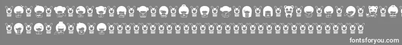Fonte KokeshiKawaii – fontes brancas em um fundo cinza
