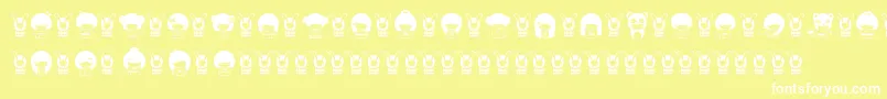 KokeshiKawaii Font – White Fonts on Yellow Background