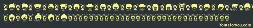KokeshiKawaii Font – Yellow Fonts on Black Background