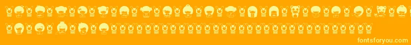 KokeshiKawaii Font – Yellow Fonts on Orange Background