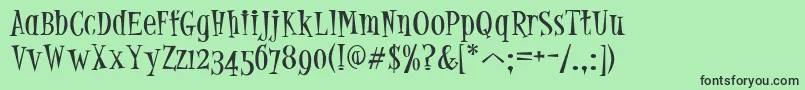 PfjumpNormal Font – Black Fonts on Green Background