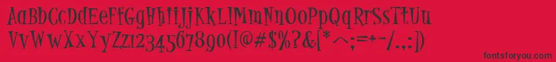 PfjumpNormal Font – Black Fonts on Red Background