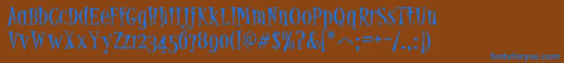 Подробнее о шрифте PfjumpNormal Шрифт PfjumpNormal – синие шрифты на коричневом фоне