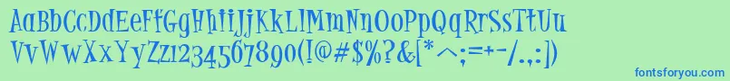 PfjumpNormal Font – Blue Fonts on Green Background