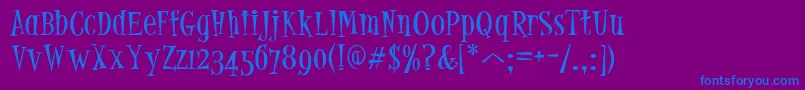 PfjumpNormal Font – Blue Fonts on Purple Background