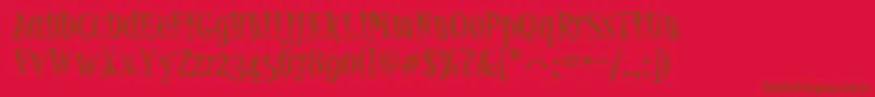 PfjumpNormal Font – Brown Fonts on Red Background