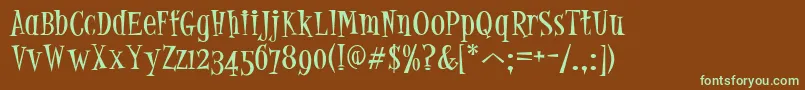 PfjumpNormal Font – Green Fonts on Brown Background