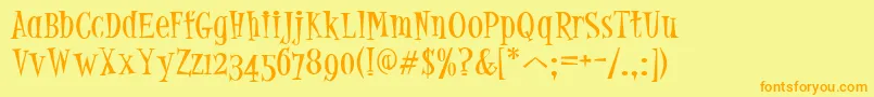 PfjumpNormal Font – Orange Fonts on Yellow Background