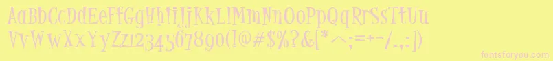 PfjumpNormal Font – Pink Fonts on Yellow Background