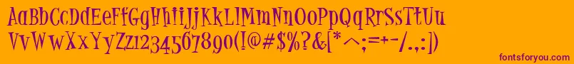 PfjumpNormal Font – Purple Fonts on Orange Background