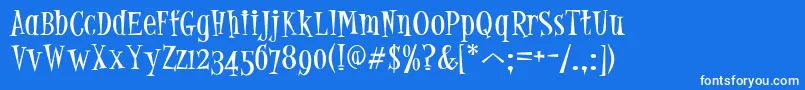 PfjumpNormal Font – White Fonts on Blue Background