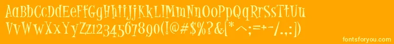 PfjumpNormal Font – Yellow Fonts on Orange Background