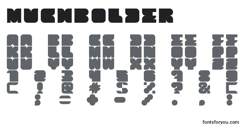 A fonte Muchbolder – alfabeto, números, caracteres especiais