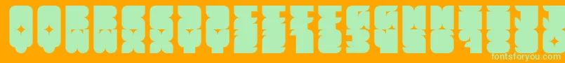 Muchbolder-Schriftart – Grüne Schriften auf orangefarbenem Hintergrund