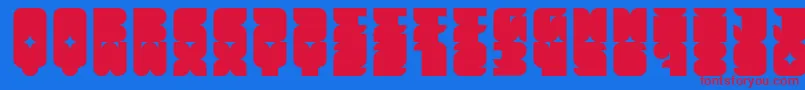 Muchbolder Font – Red Fonts on Blue Background