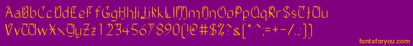 Dailyblh Font – Orange Fonts on Purple Background
