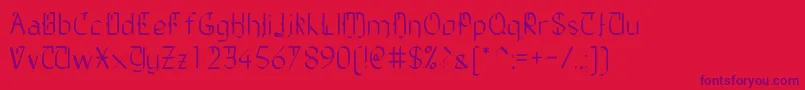 Шрифт Dailyblh – фиолетовые шрифты на красном фоне