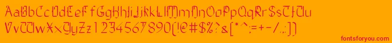 Dailyblh Font – Red Fonts on Orange Background