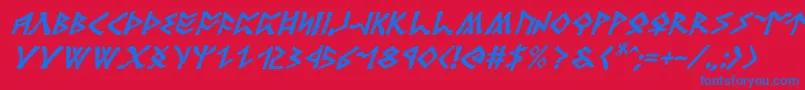 Rosicruciani Font – Blue Fonts on Red Background